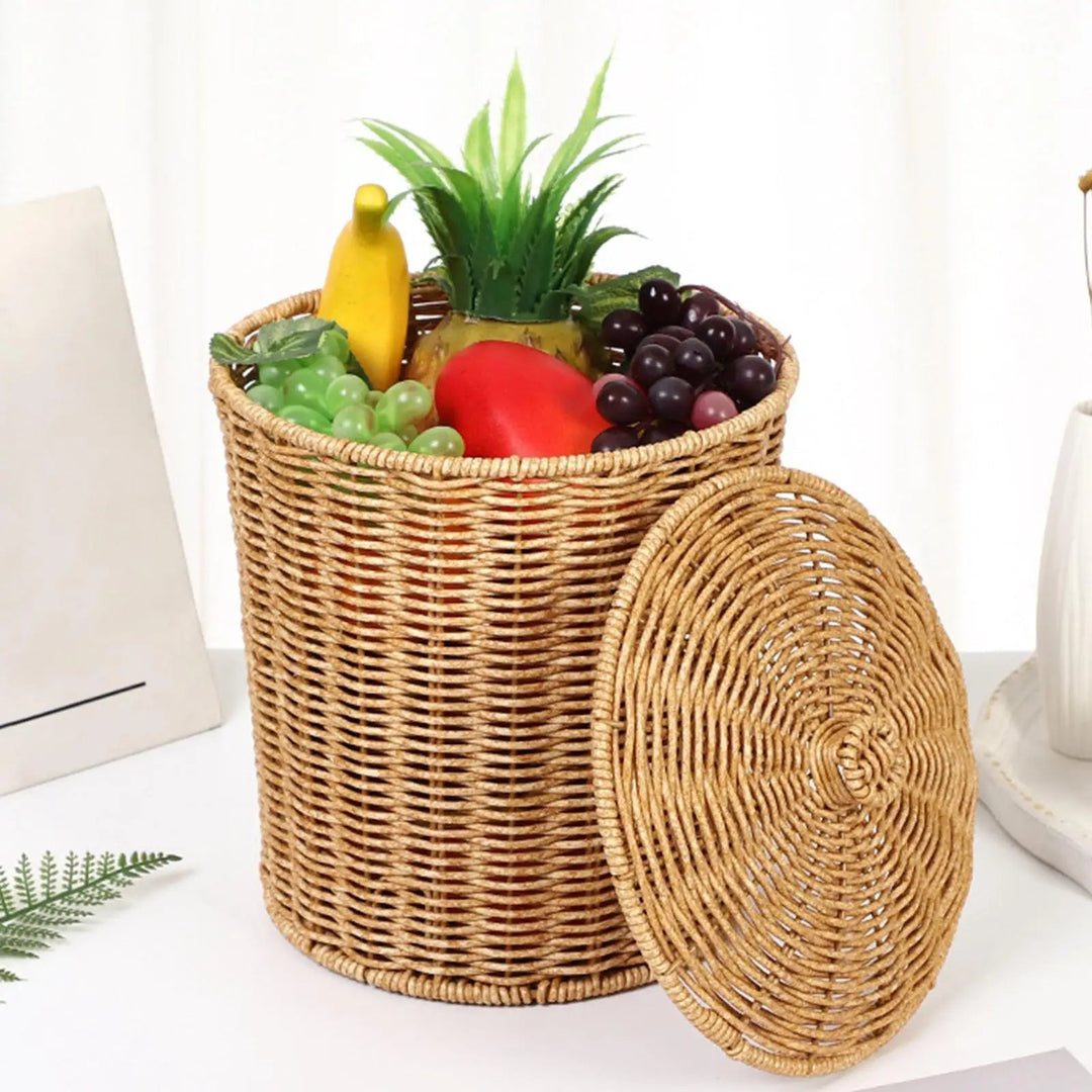 Grand Panier en Osier avec Couvercle