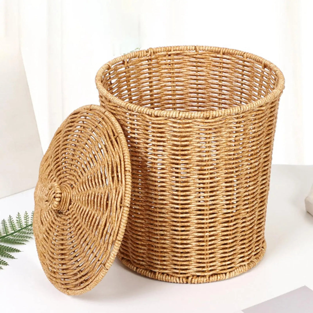 Grand Panier en Osier avec Couvercle