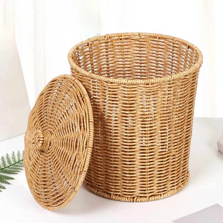 Grand Panier en Osier avec Couvercle