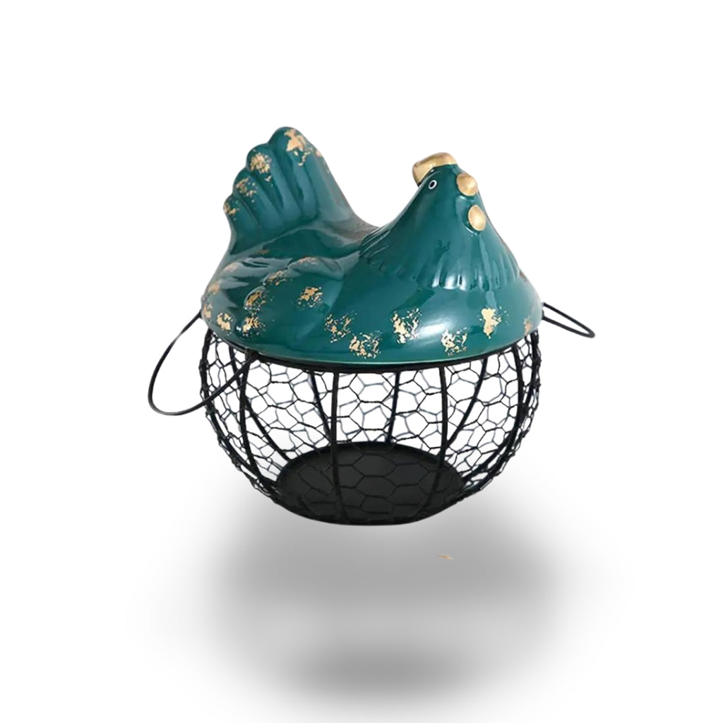 Panier à Œufs Pour Plan De Travail - Corbeille De Collecte En Métal Rustique Pour Fruits Et Œufs