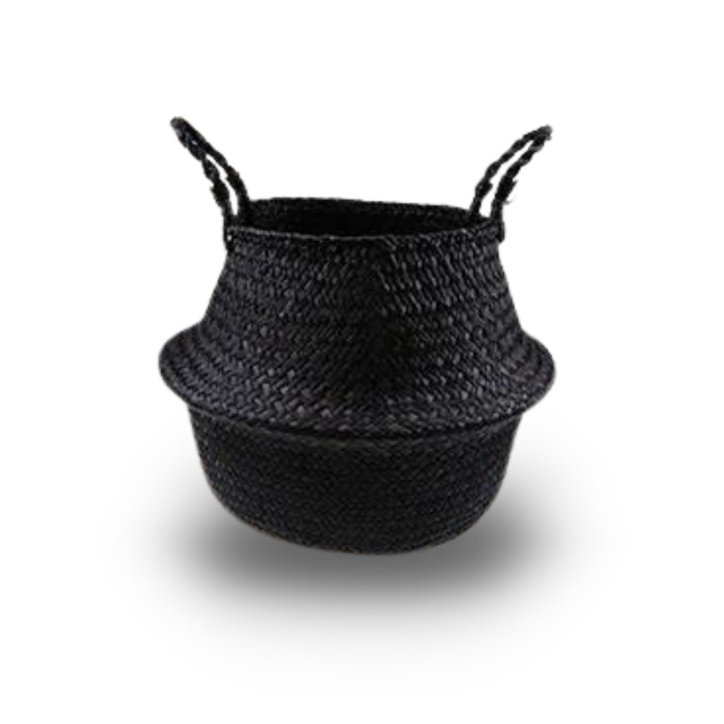 Présentoir avec panier en osier