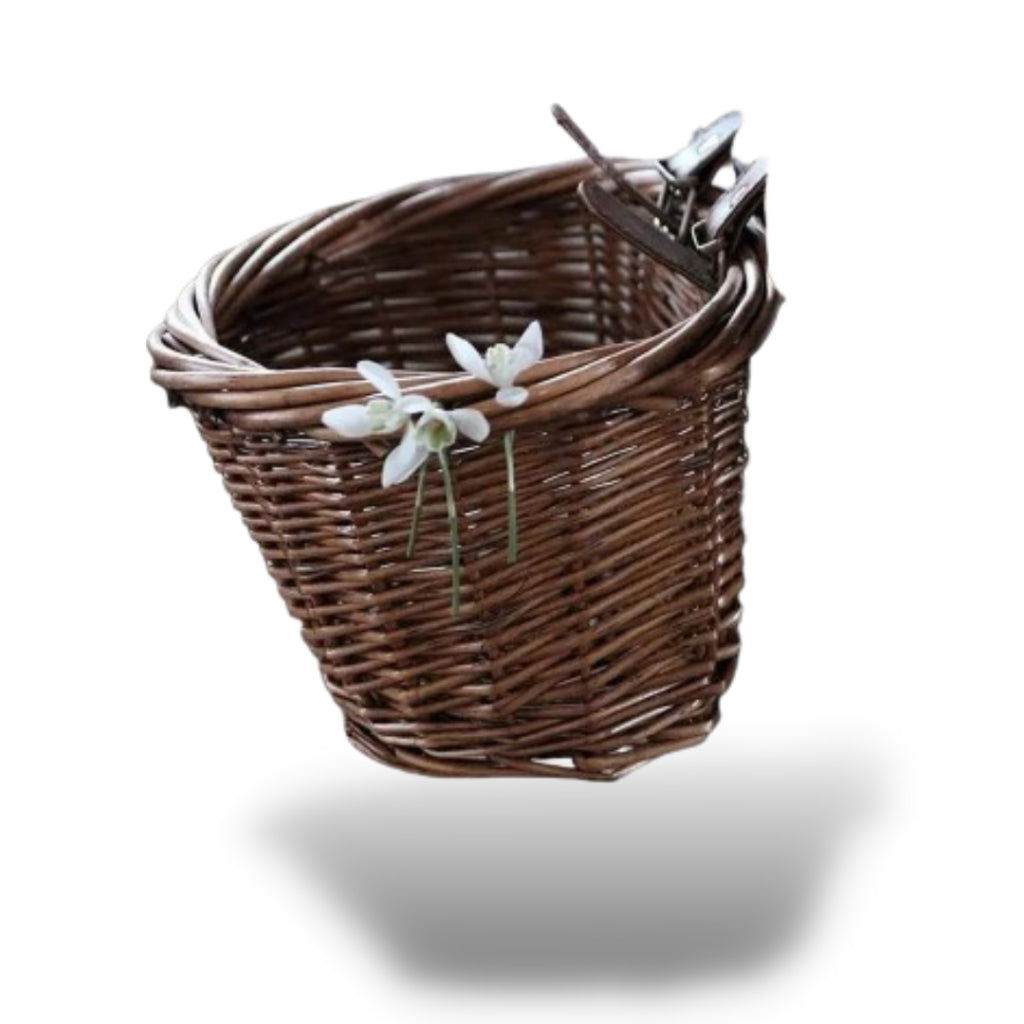 Panier Vélo Avant Tuckernut Oval – Nantucket, Osier Gris (Bon état, Sans Sangles)