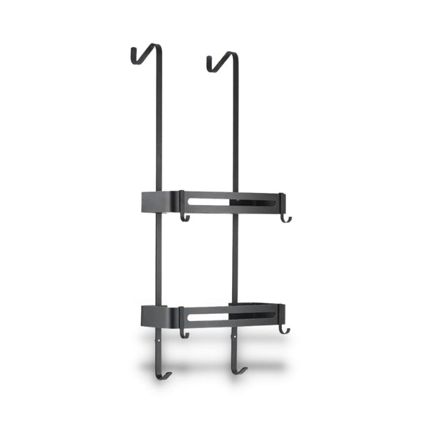 Panier De Douche Noir Panier De Douche En Acier Inoxydable Sans Perçage Organisateur De Rangement De