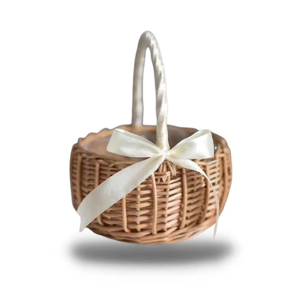 Cabilock – Panier En Osier Tressé à Main Avec Anse – 14x14x11 Cm – Décoration, Mariage, Rangement – Style Champêtre