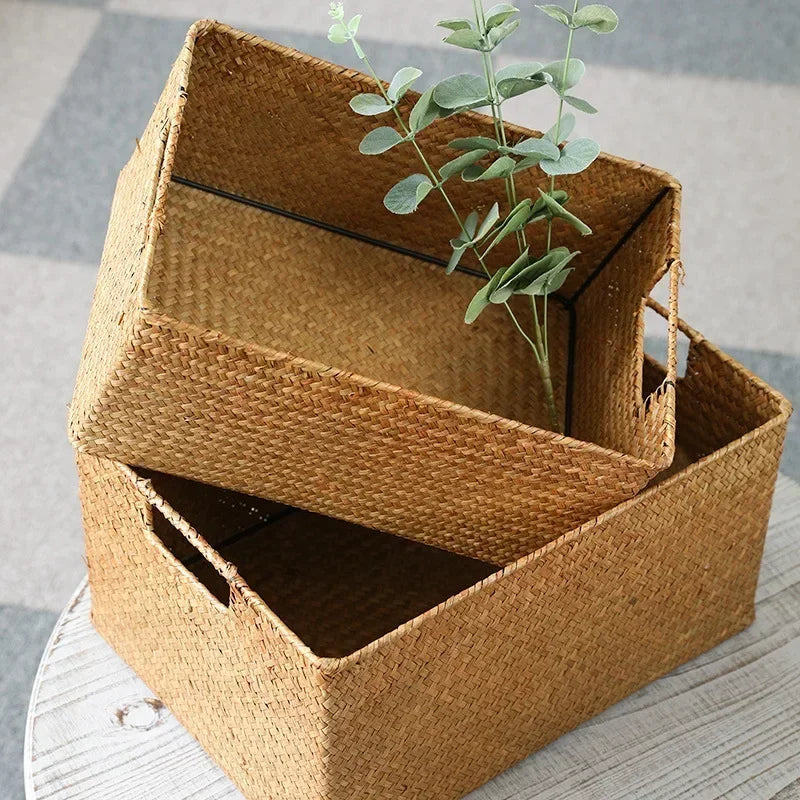 Paniers de rangement en osier tressé naturel, Décoration de cuisine Paniers de rangement en osier tressé naturel, Décoration de cuisine